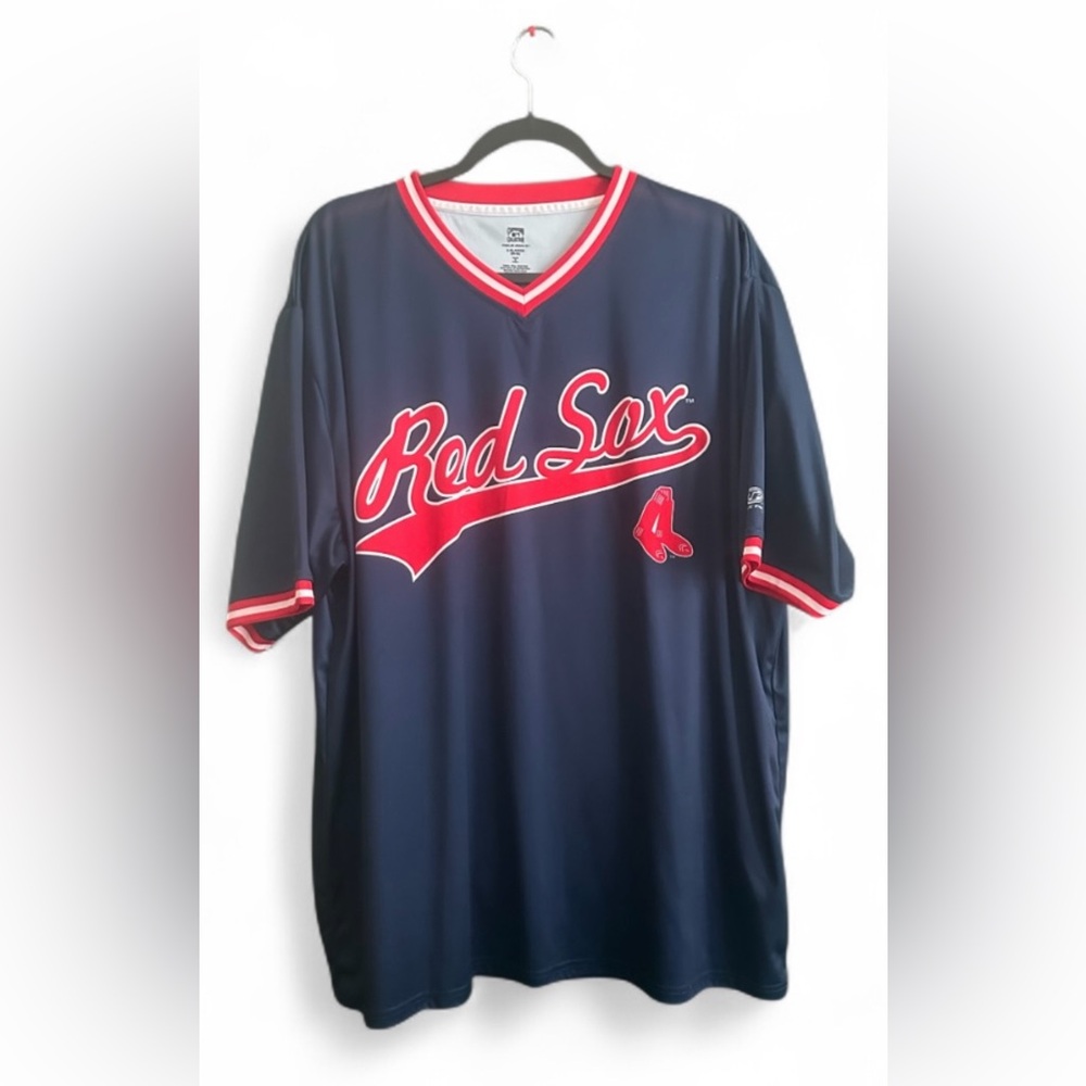 Boston Red Sox Jersey 2XL True Fan Cooperstown Collection Navy Baseball Shirt